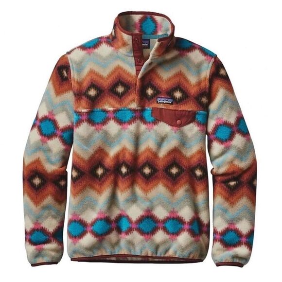 Vintage Patagonia Synchilla Fleece Pullover Sweater Timber Twist Aztec Print XS - Picture 1 of 12